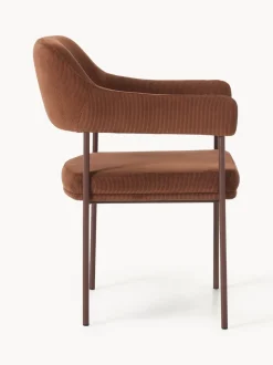 Silla con reposabrazos de pana Zoe