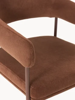 Silla con reposabrazos de pana Zoe