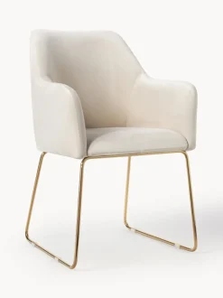 Silla con reposabrazos de terciopelo Isla