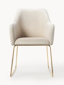 Silla con reposabrazos de terciopelo Isla