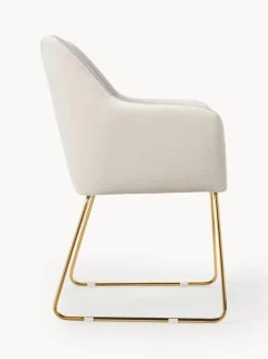 Silla con reposabrazos de terciopelo Isla
