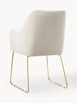 Silla con reposabrazos de terciopelo Isla