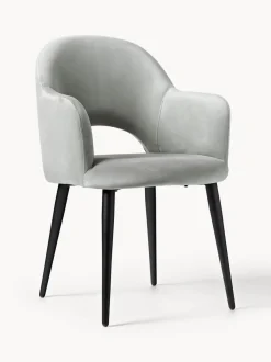 Silla con reposabrazos de terciopelo Rachel