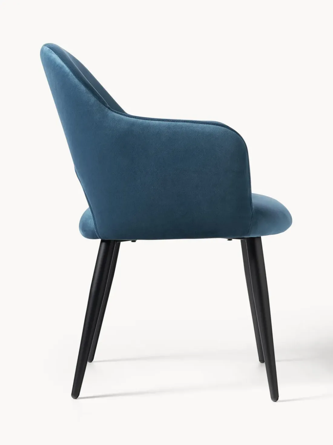 Silla con reposabrazos de terciopelo Rachel