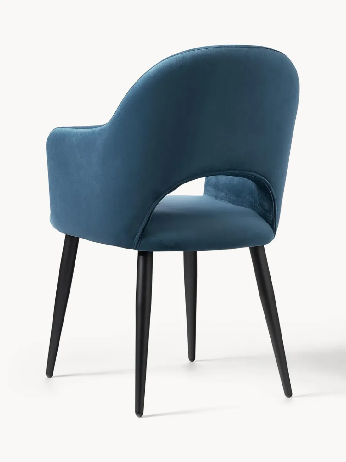 Silla con reposabrazos de terciopelo Rachel