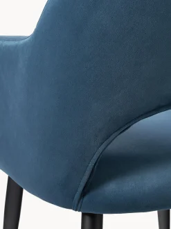 Silla con reposabrazos de terciopelo Rachel