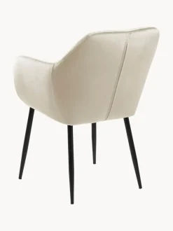 Silla con reposabrazos de terciopelo Emilia