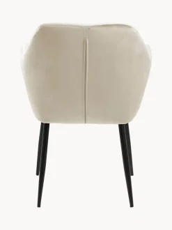 Silla con reposabrazos de terciopelo Emilia