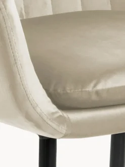 Silla con reposabrazos de terciopelo Emilia