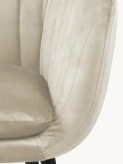 Silla con reposabrazos de terciopelo Emilia