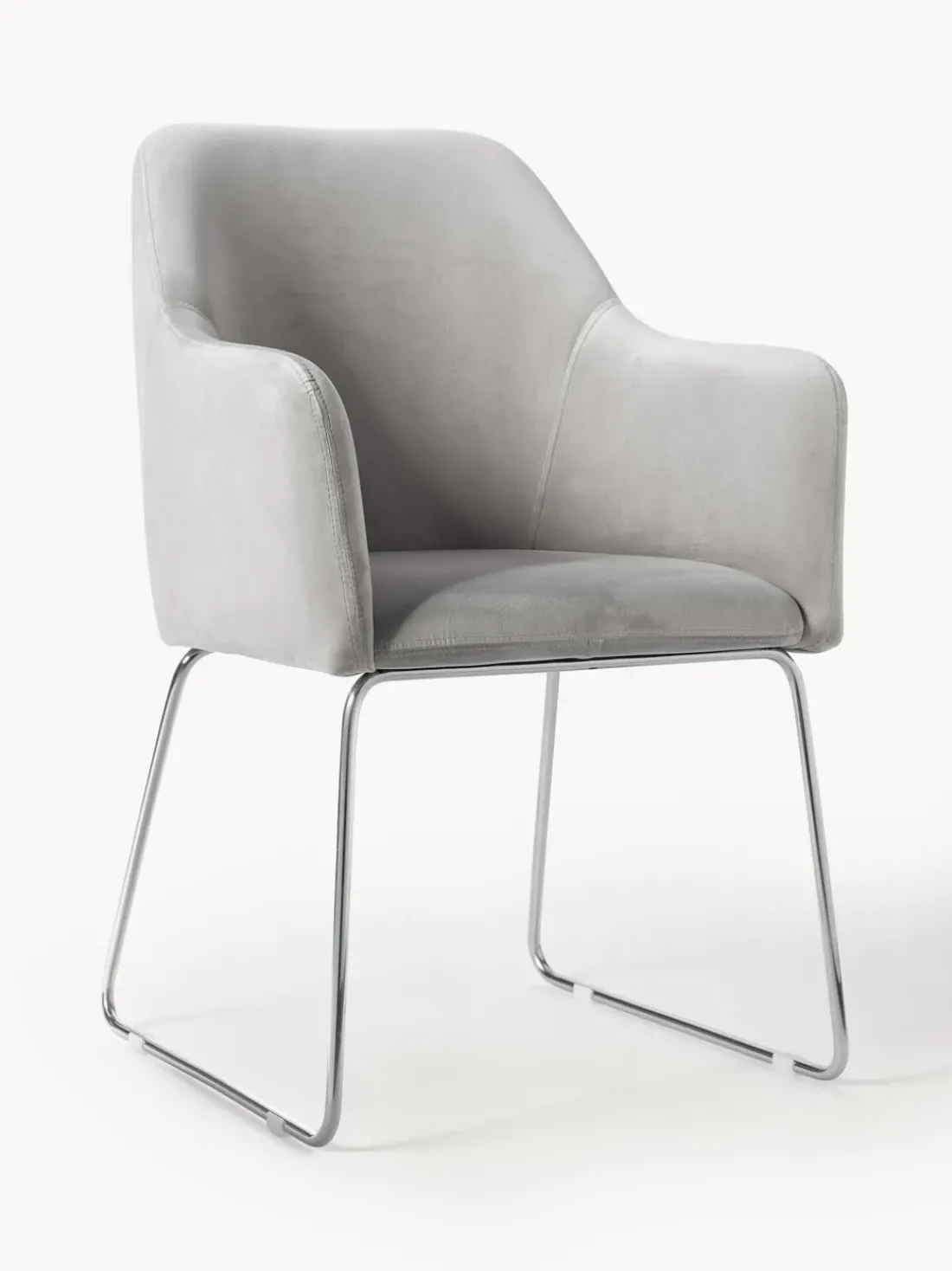 Silla con reposabrazos de terciopelo Isla