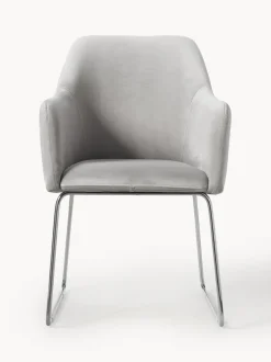 Silla con reposabrazos de terciopelo Isla