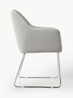 Silla con reposabrazos de terciopelo Isla