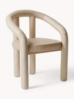 Silla con reposabrazos de terciopelo Calan