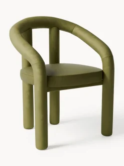 Silla con reposabrazos de terciopelo Calan