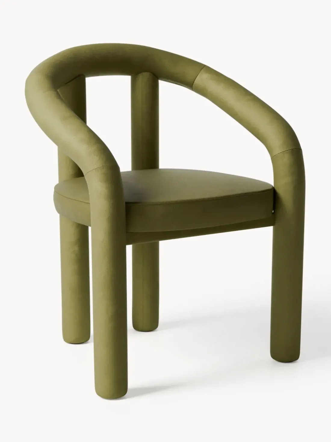 Silla con reposabrazos de terciopelo Calan