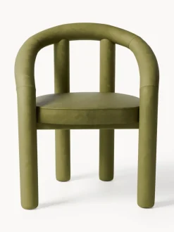 Silla con reposabrazos de terciopelo Calan