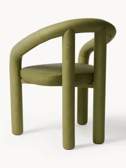 Silla con reposabrazos de terciopelo Calan