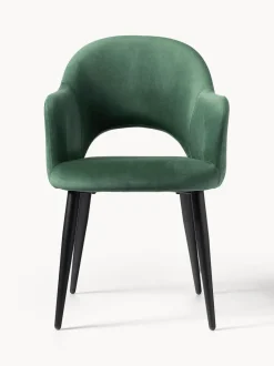 Silla con reposabrazos de terciopelo Rachel