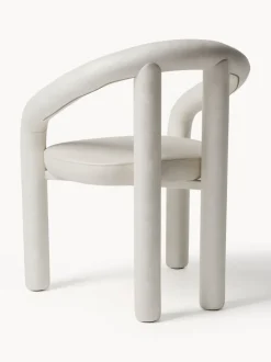 Silla con reposabrazos de terciopelo Calan