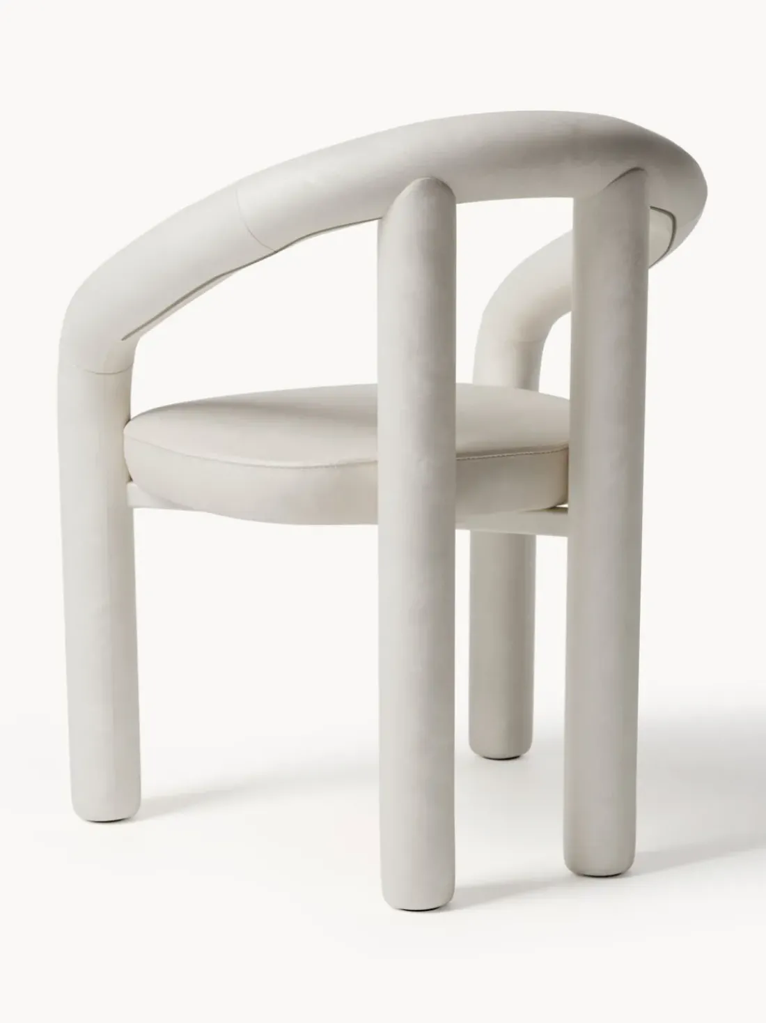 Silla con reposabrazos de terciopelo Calan