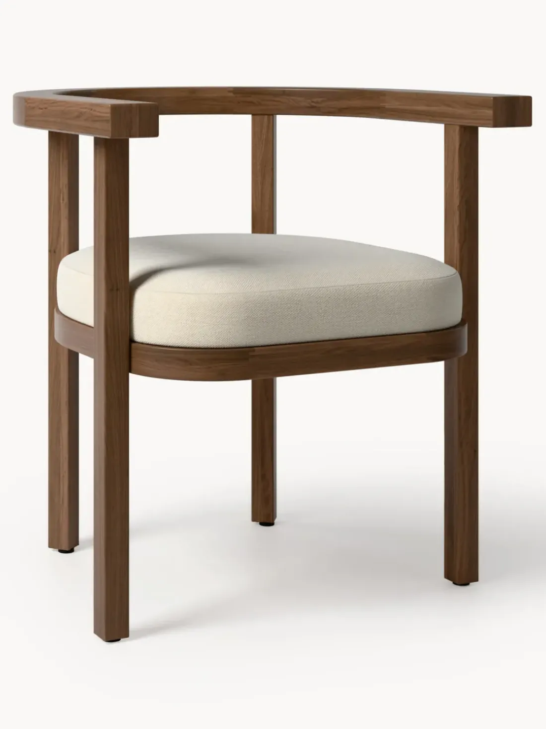 Silla con reposabrazos para exterior de madera de acacia Matheus, con cojín