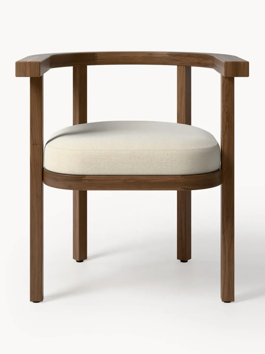 Silla con reposabrazos para exterior de madera de acacia Matheus, con cojín