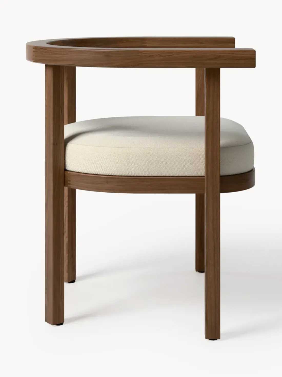 Silla con reposabrazos para exterior de madera de acacia Matheus, con cojín