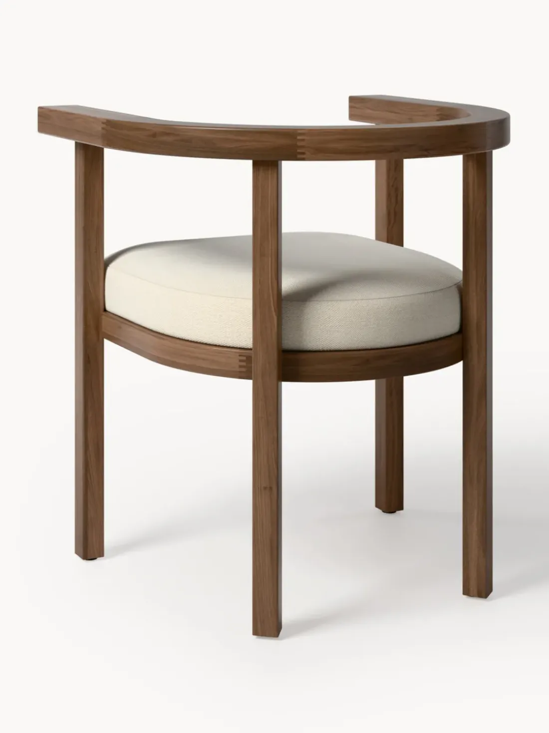 Silla con reposabrazos para exterior de madera de acacia Matheus, con cojín