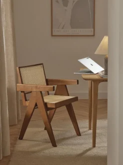 Silla con repozabrazos de tejido vienés Sissi