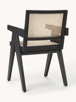 Silla con repozabrazos de tejido vienés Sissi