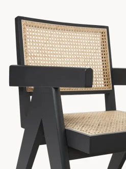 Silla con repozabrazos de tejido vienés Sissi