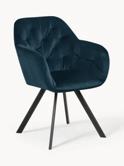 Silla con repozabrazos de terciopelo Lola