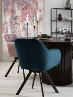 Silla con repozabrazos de terciopelo Lola
