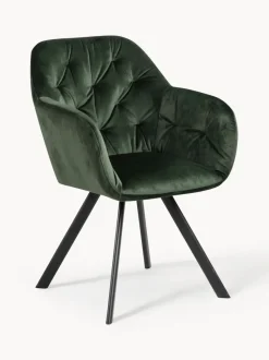 Silla con repozabrazos de terciopelo Lola