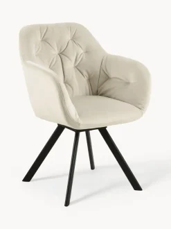 Silla con repozabrazos de terciopelo Lola