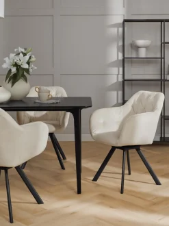 Silla con repozabrazos de terciopelo Lola