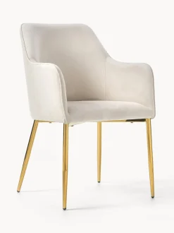 Silla con resposabrazos en terciopelo Ava