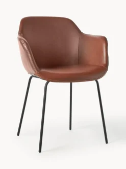 Silla de cuero sintético con reposabrazos Fiji