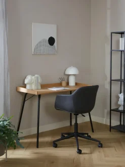 Silla de escritorio con asiento estrecho de cuero sintético Fiji
