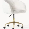 Silla de escritorio de borreguillo Emmie, altura regulable