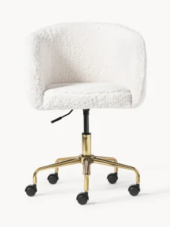 Silla de escritorio de borreguillo Emmie, altura regulable