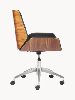Silla de escritorio de cuero sintético Rouven, altura regulable