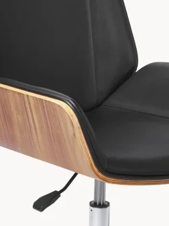 Silla de escritorio de cuero sintético Rouven, altura regulable