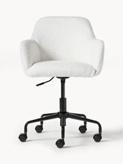 Silla de escritorio en tejido bouclé Lucie