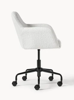 Silla de escritorio en tejido bouclé Lucie