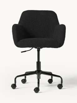 Silla de escritorio en tejido bouclé Lucie