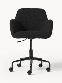 Silla de escritorio en tejido bouclé Lucie