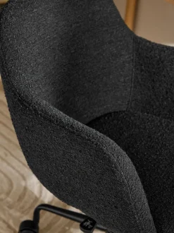 Silla de escritorio en tejido bouclé Lucie