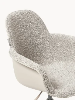 Silla de escritorio en tejido bouclé Albert, regulable en altura